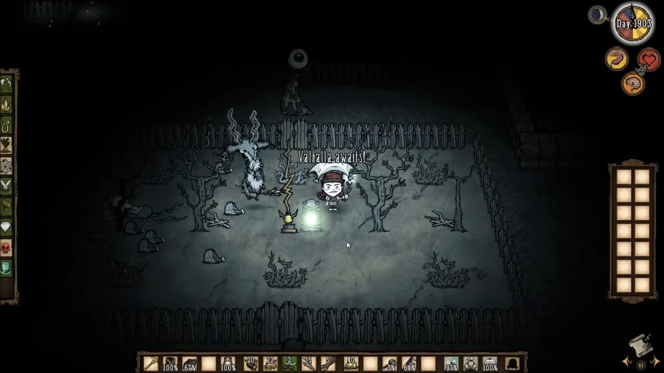 A Volt Goat in the Oasis biome of Don't Starve Together