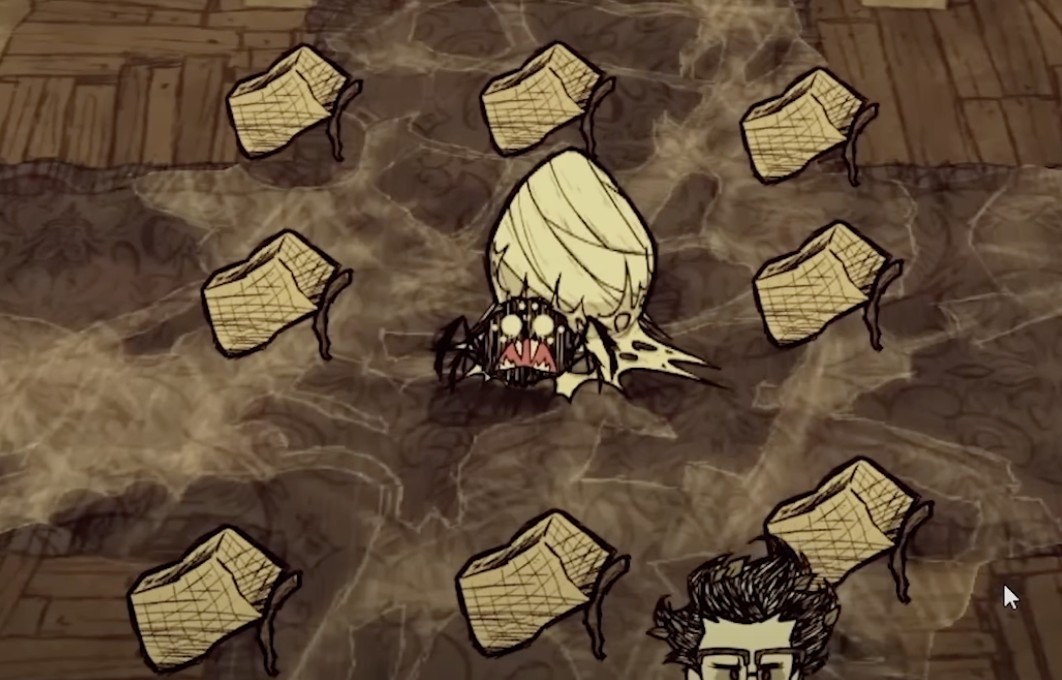 A birdcage in Don't Starve Together filled with eggs