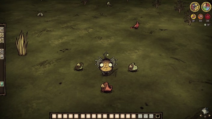 Wormwood character tending to a Mushroom Farm