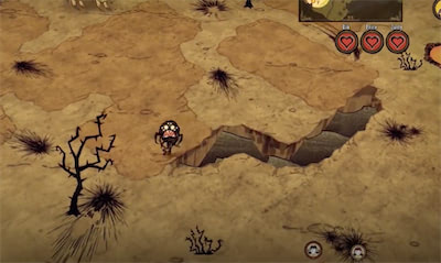 In-game screenshot of Don't Starve Together showing characters in a world