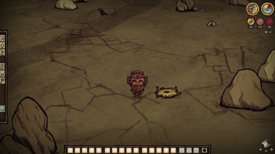 A player kiting a Tallbird during combat