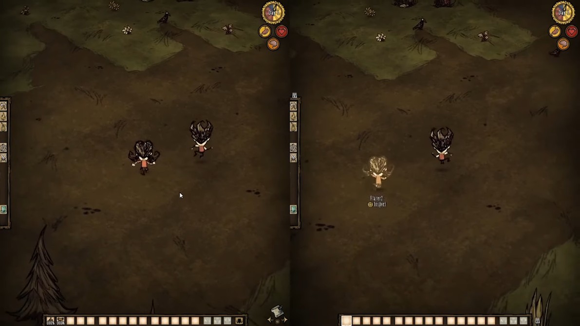 Mixed Xbox, PlayStation and keyboard inputs shown on Don't Starve Together's menu