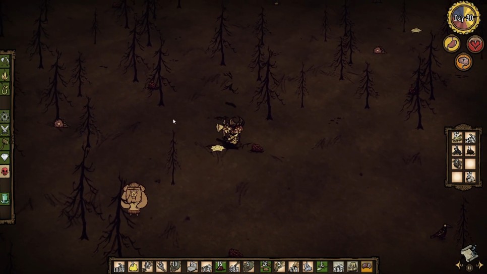 A player planting pinecones to grow new trees