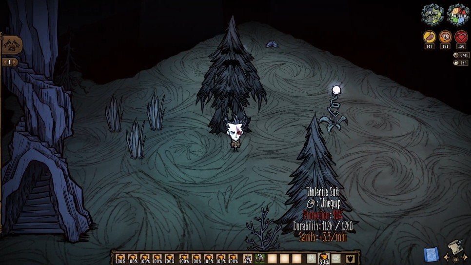 Ingredients needed to craft Night Armor in Don't Starve Together