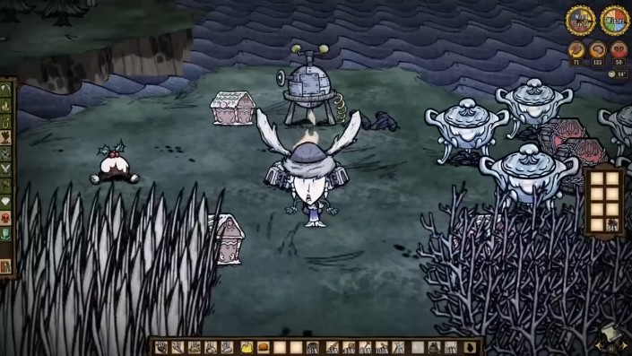 Two players coordinating tasks in Don't Starve Together.