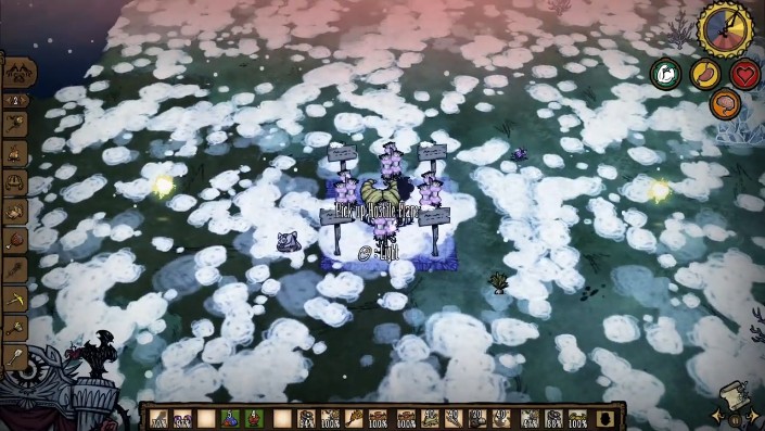 A group of MacTusks attacking a player in Don't Starve Together