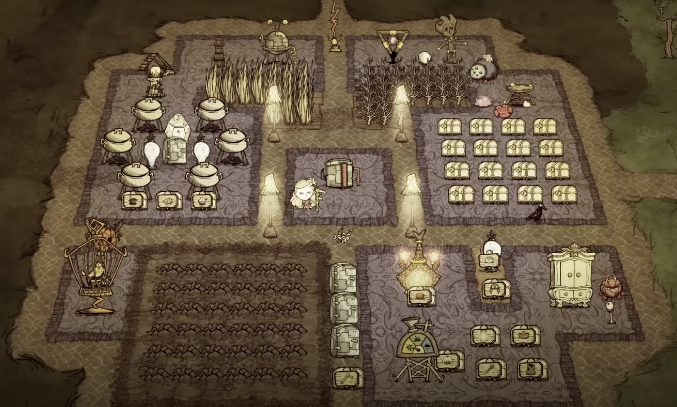 Ideal base placement near resources in Don't Starve