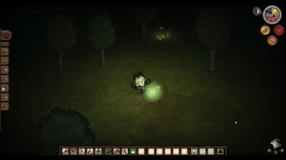 Various light sources available in Don't Starve Together