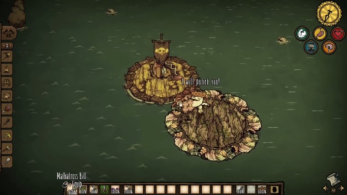 A player facing Deerclops in a winter setting in Don't Starve Together