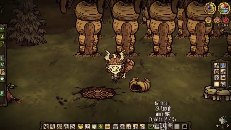 Player managing sanity levels in Don't Starve Together