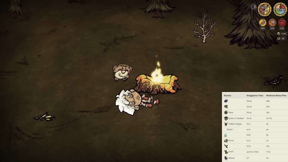 Crafting a straw roll in Don't Starve