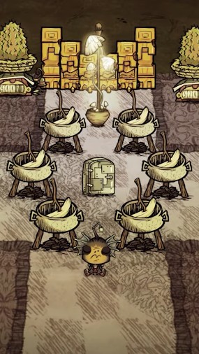 Banana Bushes growing on Moon Quay in Don't Starve Together