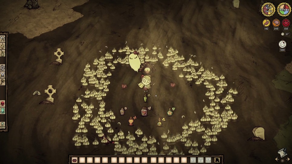 Sisturn decorated with flower petals in-game
