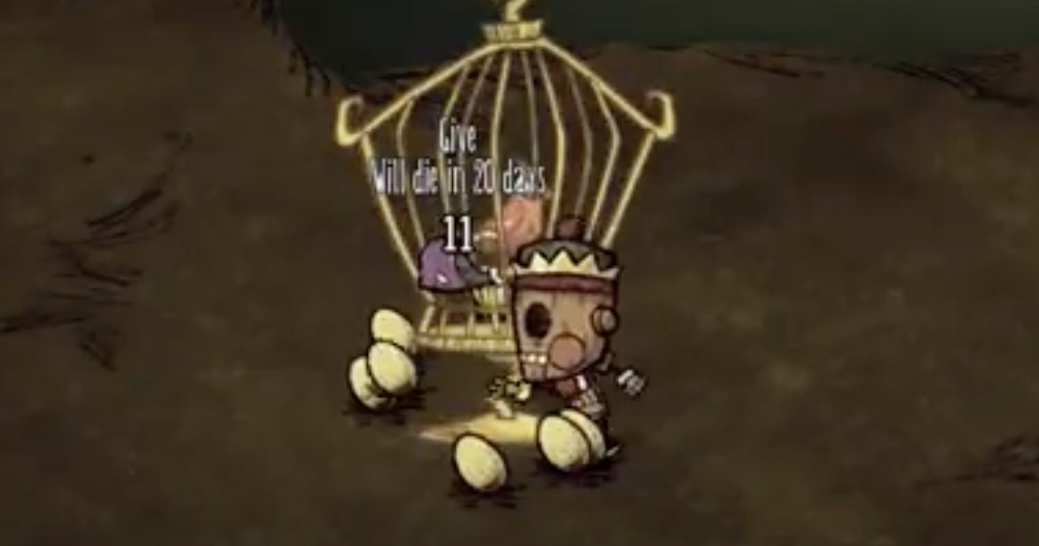 A player farming spider dens for Monster Meat