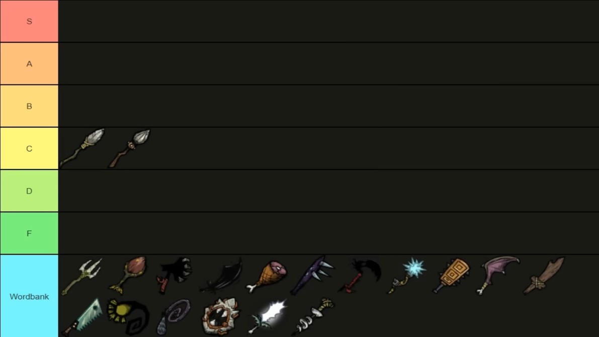 Spear and Log Suit setup in Don't Starve