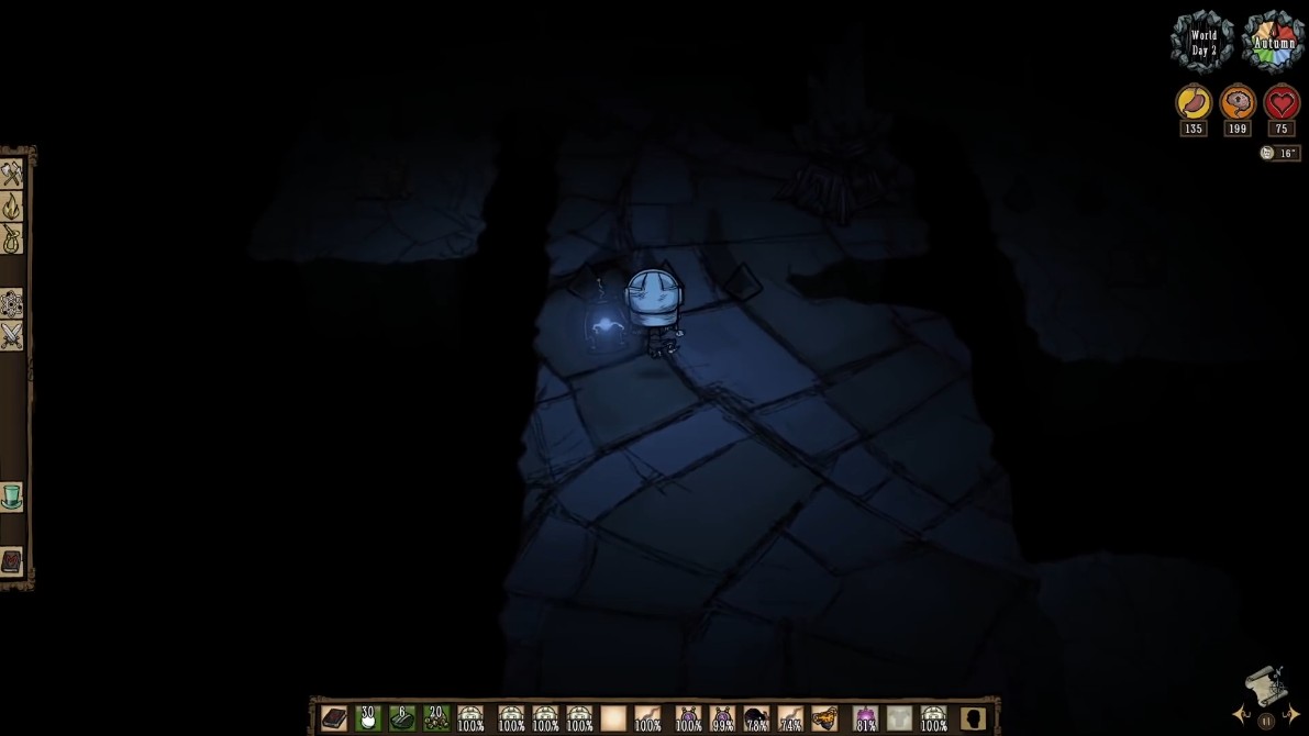 A white obelisk in the Atrium area of Don't Starve