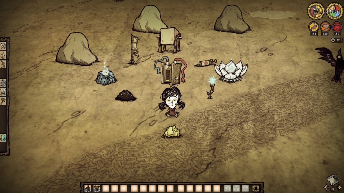 Visual tips for managing nitre during summer in Don't Starve.