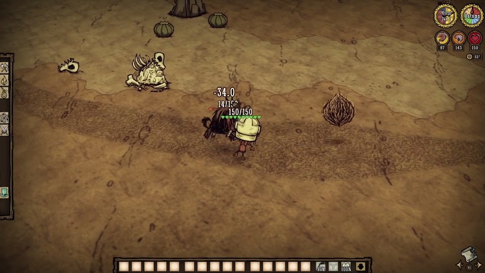 Hounds attacking Beefalo in Don't Starve Together