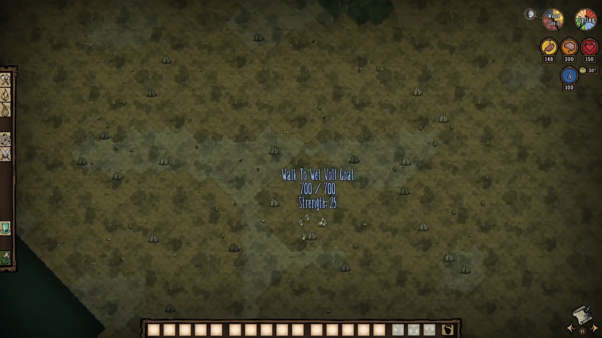 A player pushing a Volt Goat towards a new location.