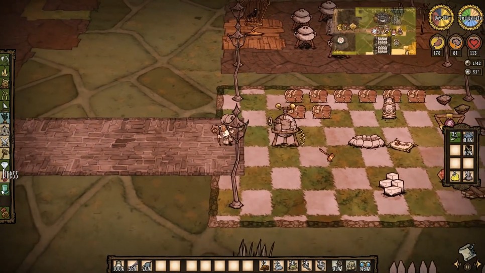 A character in Don't Starve holding the Walking Cane