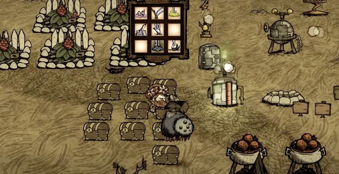 A dense cluster of Jungle Trees around a base in Don't Starve Alone