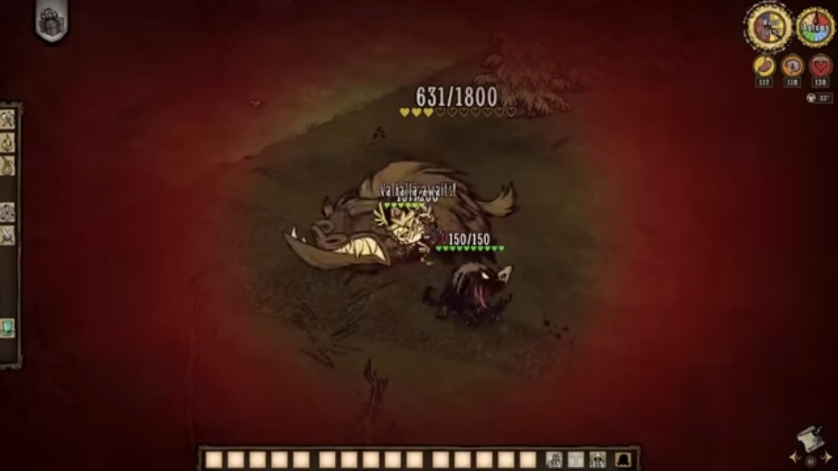 A Varg chasing a player in Don't Starve